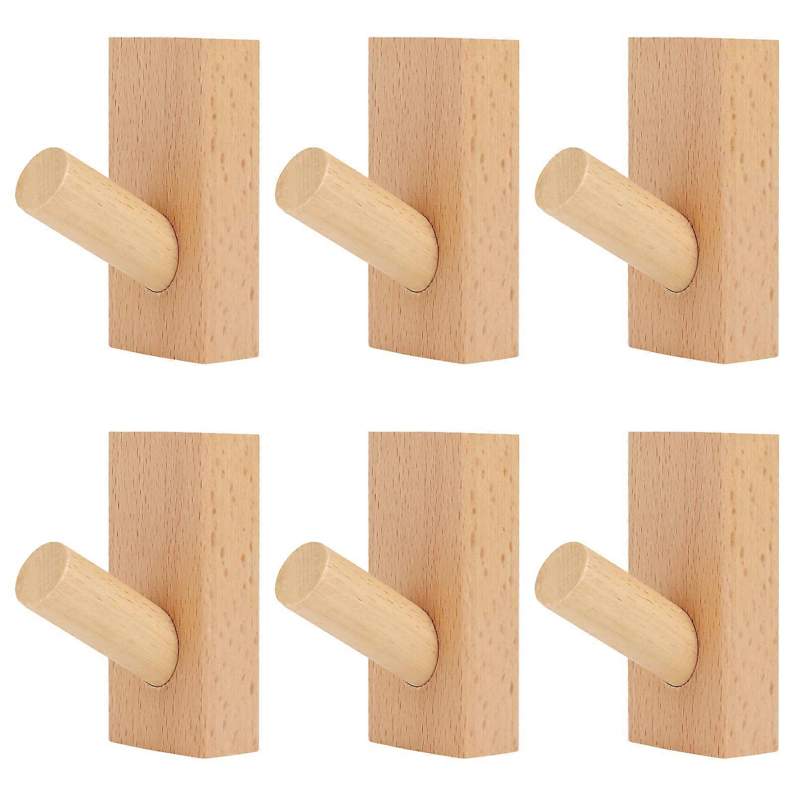 Beech Wood Coat Hook 6pcs
