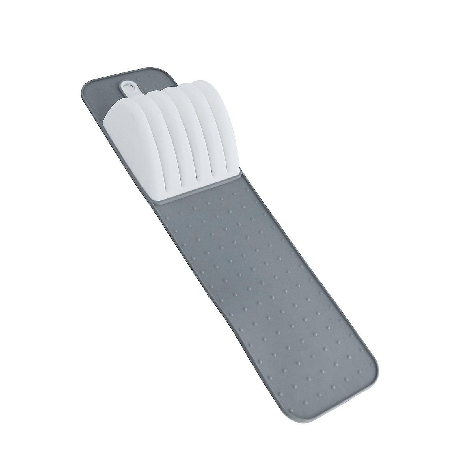 Space Efficient Kitchenware Block With Sturdy Base Cutting Tool Holder for Modern Kitchens  Grey White