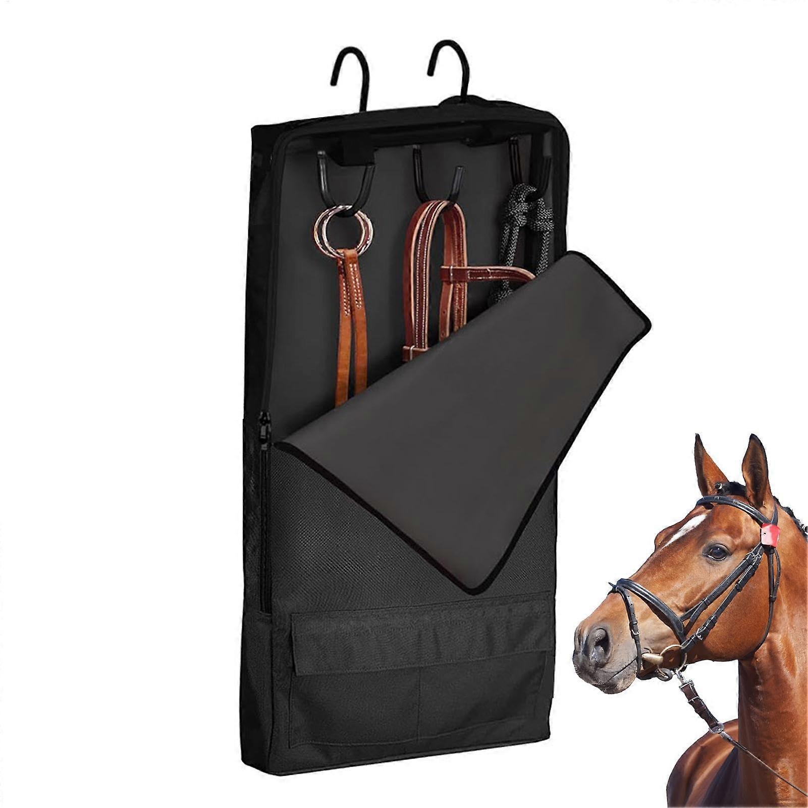 Bridle Bag with Hooks, Padded Halter, Waterproof Harness Bag for Equestrian Sports