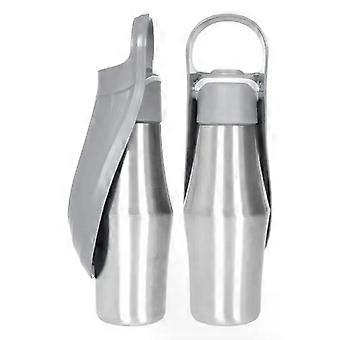 Hundevandflaske 27 oz rustfrit stål rejsevanddispenser kæledyrsforsyninger 2 i 1 hundevandskål med bladform til lille medium