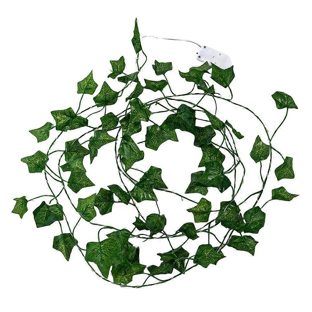 LED Decorative String Light with Green Plastic Leaves for Home Party Wedding Decoration 3 AA Batteries Not Included