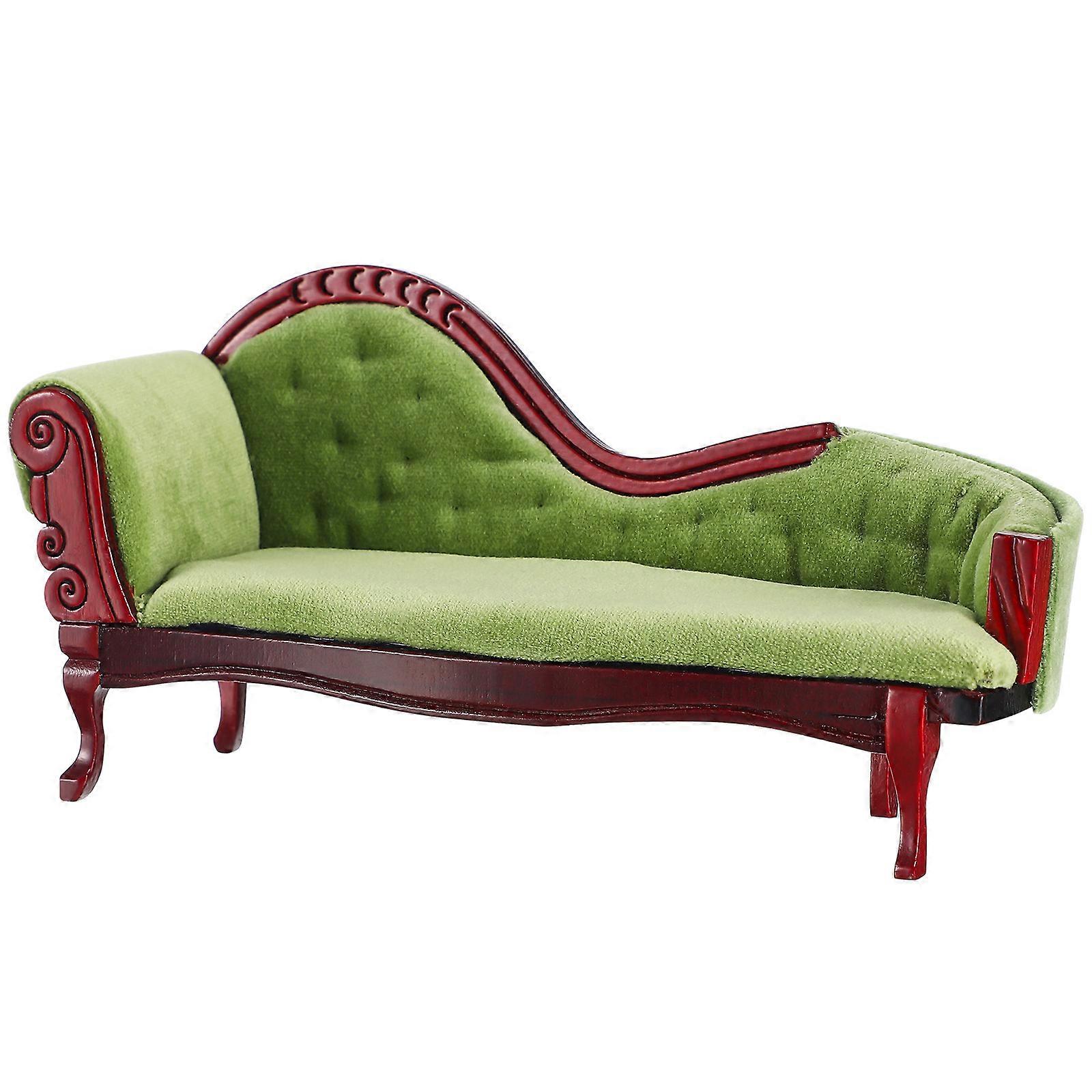 Miniature Lounge Sofa Model for Decor Wood Multi Small Size Fine Craftsmanship 3.5 x 2.5 inches