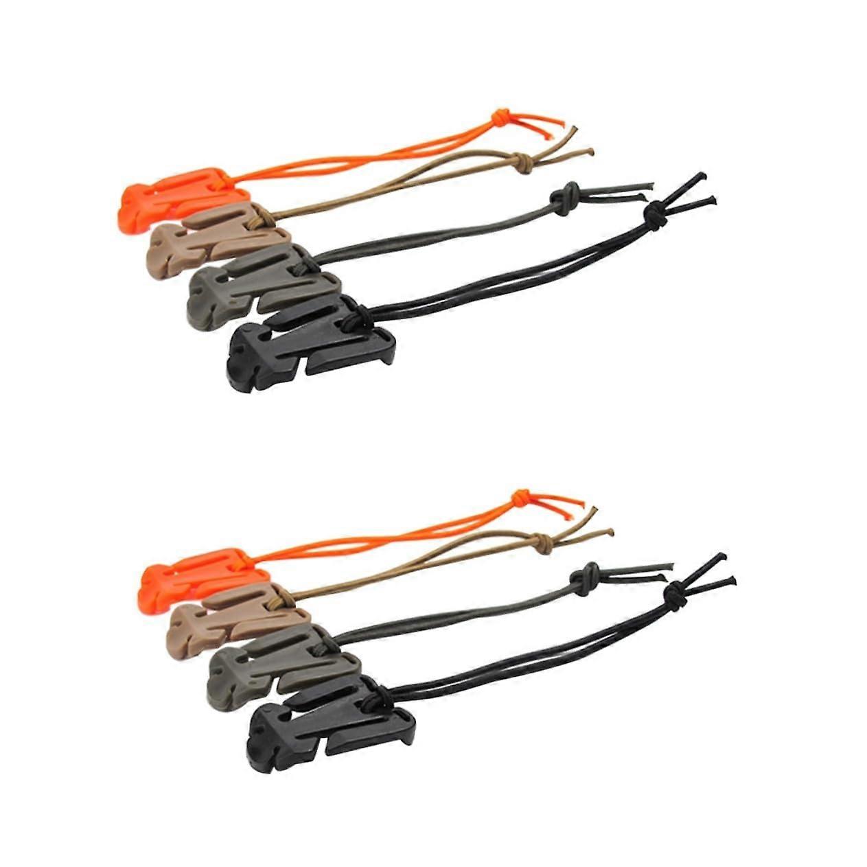 2sets Backpack Webbing Attachments Web Belt Clip Elastic String Strap Organizer for Camping (black) 20pcs*2