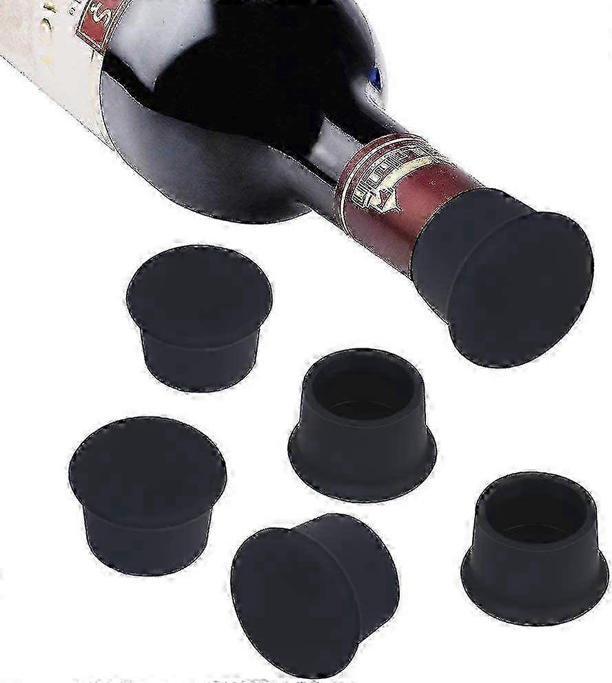 6-Pack Silicone Wine Stoppers for Round Bottles, Reusable Beer & Wine Caps, Airtight Seal