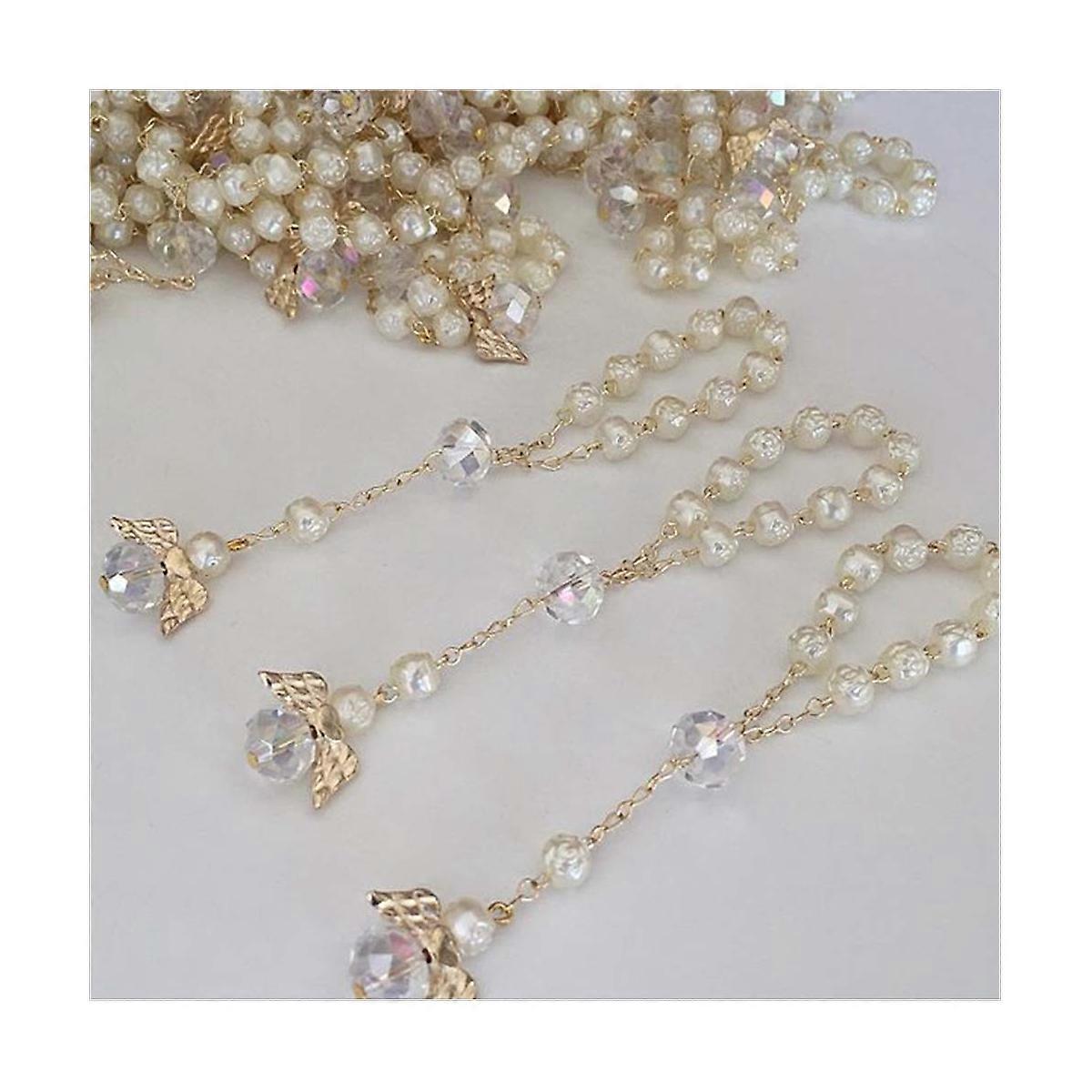 150 PCS Baptism Rosary Acrylic Rosary Beads Mini Rosaries Angel for the First Communion Baptism Part