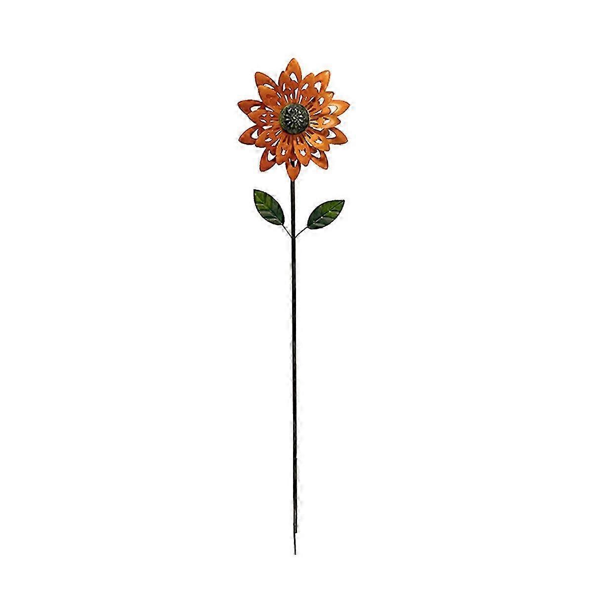 Sunflower Wind Spinner with Stake, Windmill Wind Sculpture