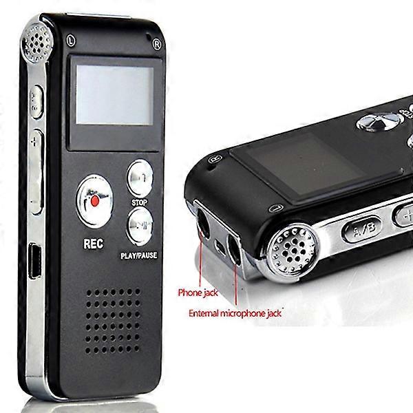 Digital Voice Recorder - 16 GB - Voice Recorder with Playback Function - Black