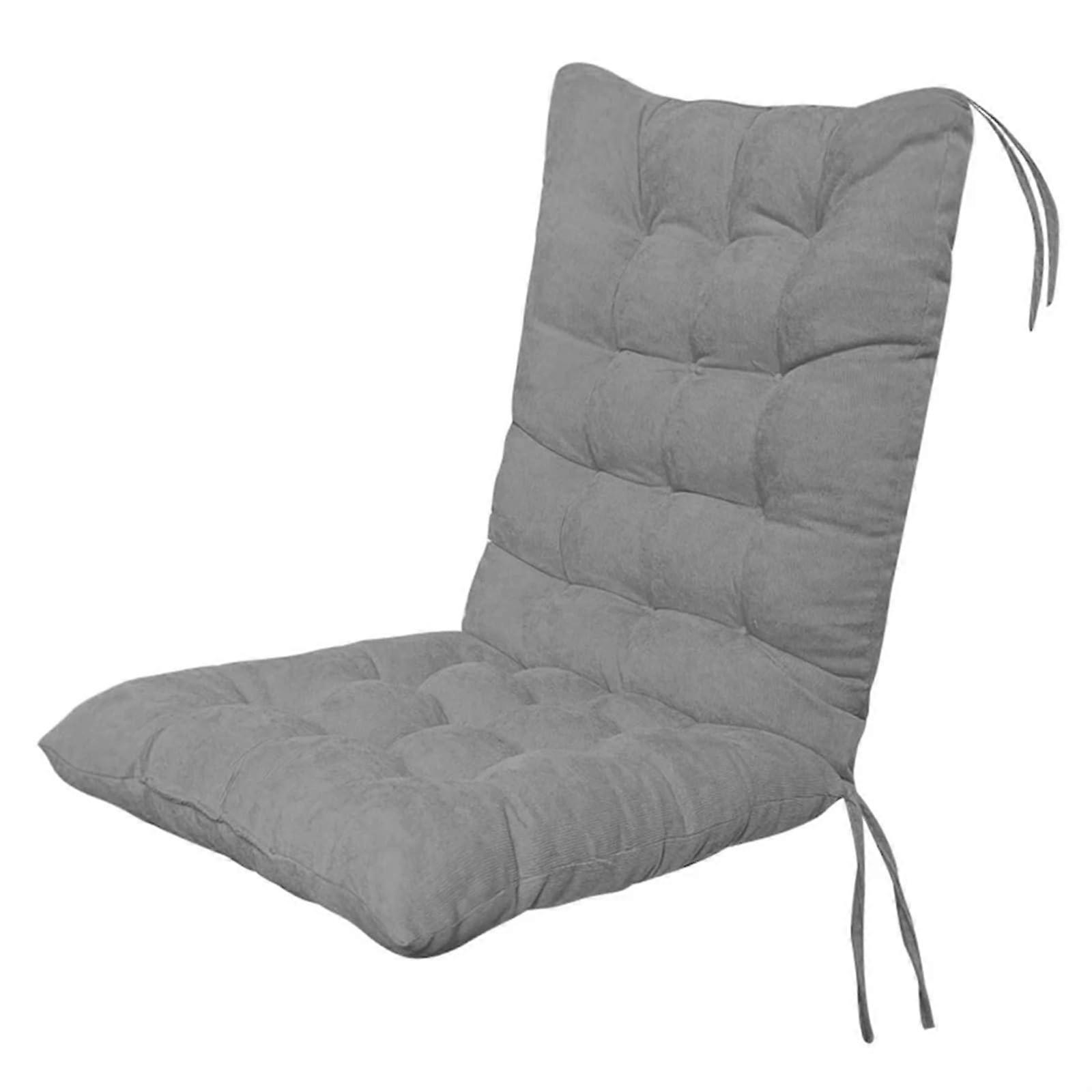 Deckchair Cushion Corduroy Backrest Pad For Rattan Chairs Thick AntiSlip Outdoor Grey Seat Cushion