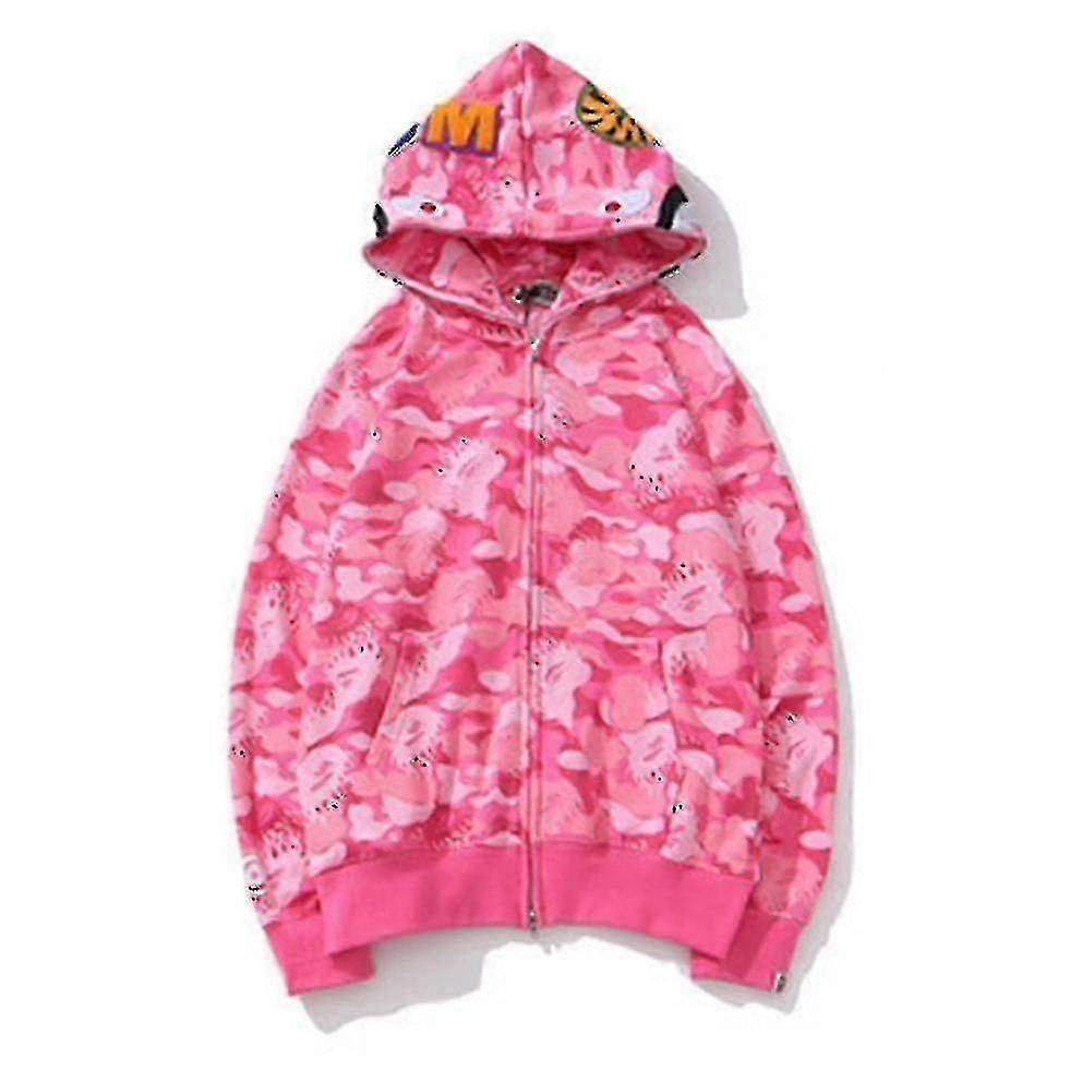 New Trend Shark Hoodie Camo Print Cotton Casual Loose Zip Hoodie Jacket For Men Women Xinmu