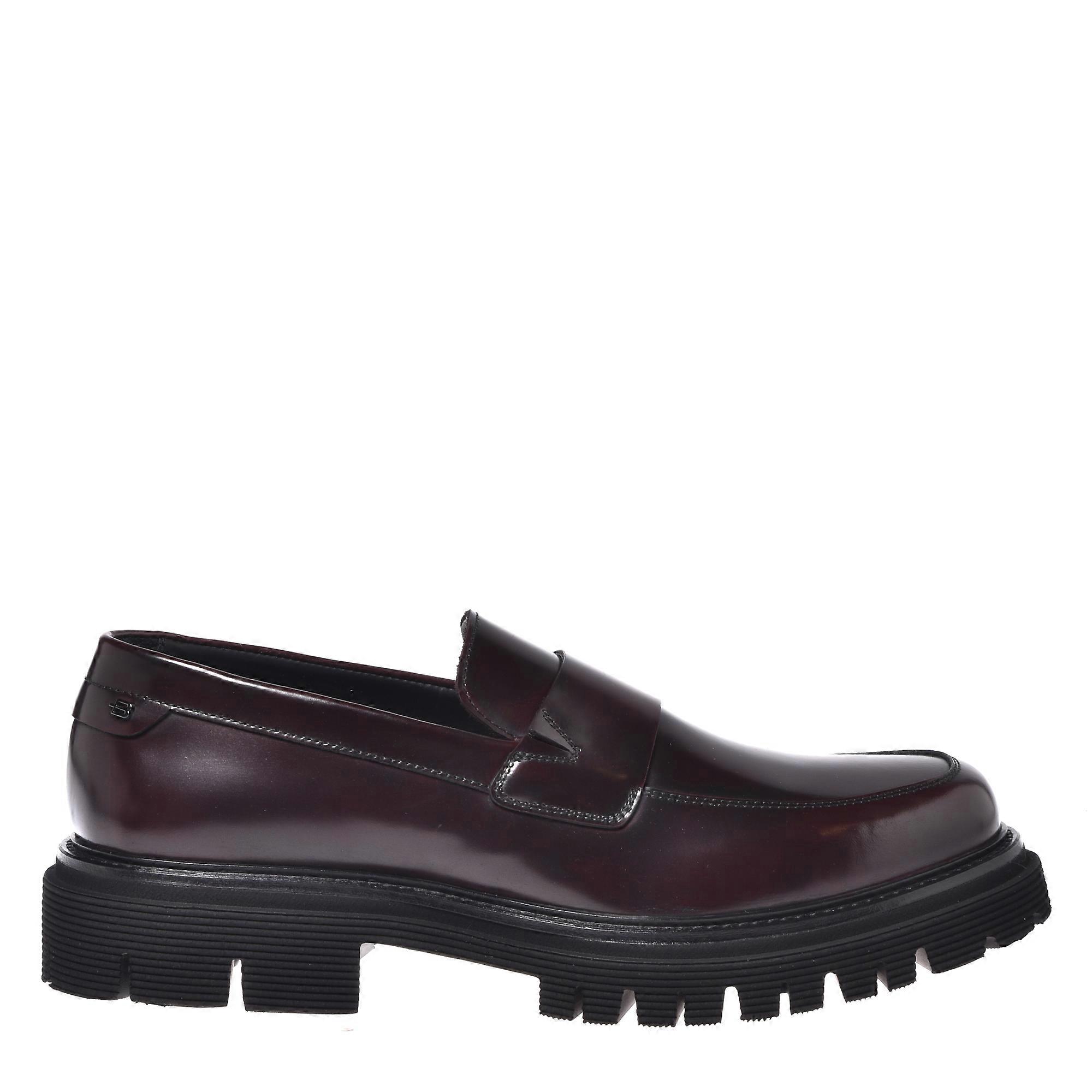 Baldinini - Burgundy Brushed Leather Loafers