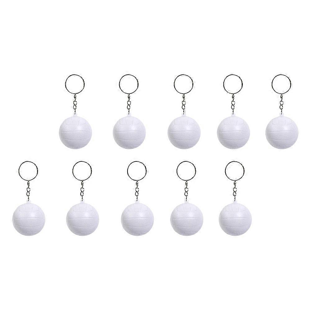 Cool Keyrings 10Pcs Volleyball Keychains Key Holder Daily Use Stylish Design White Ornament