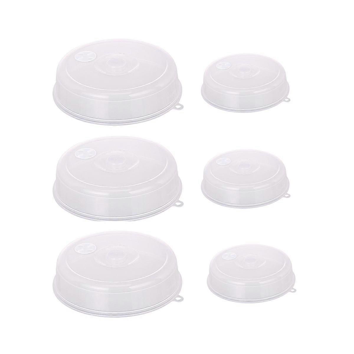 Pacote com 6 tampas para micro-ondas, tampas de plástico para micro-ondas, tampas para pratos de micro-ondas para alimentos com válvula, 2 unidades