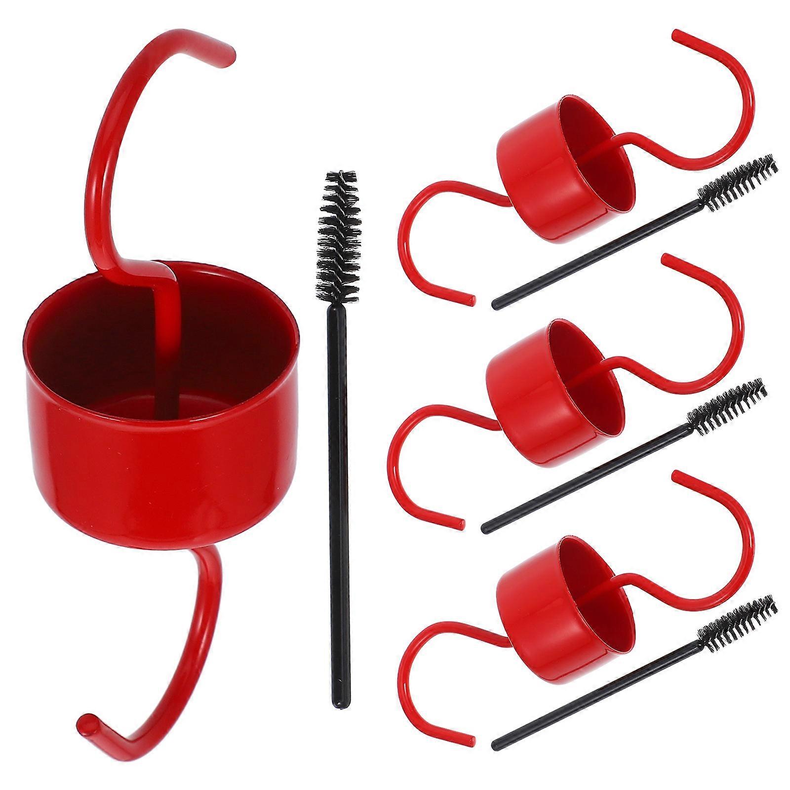 Outdoor Ornament Hangers Heavy Duty Metal Hummingbird Feeder Accessories 1Set Red