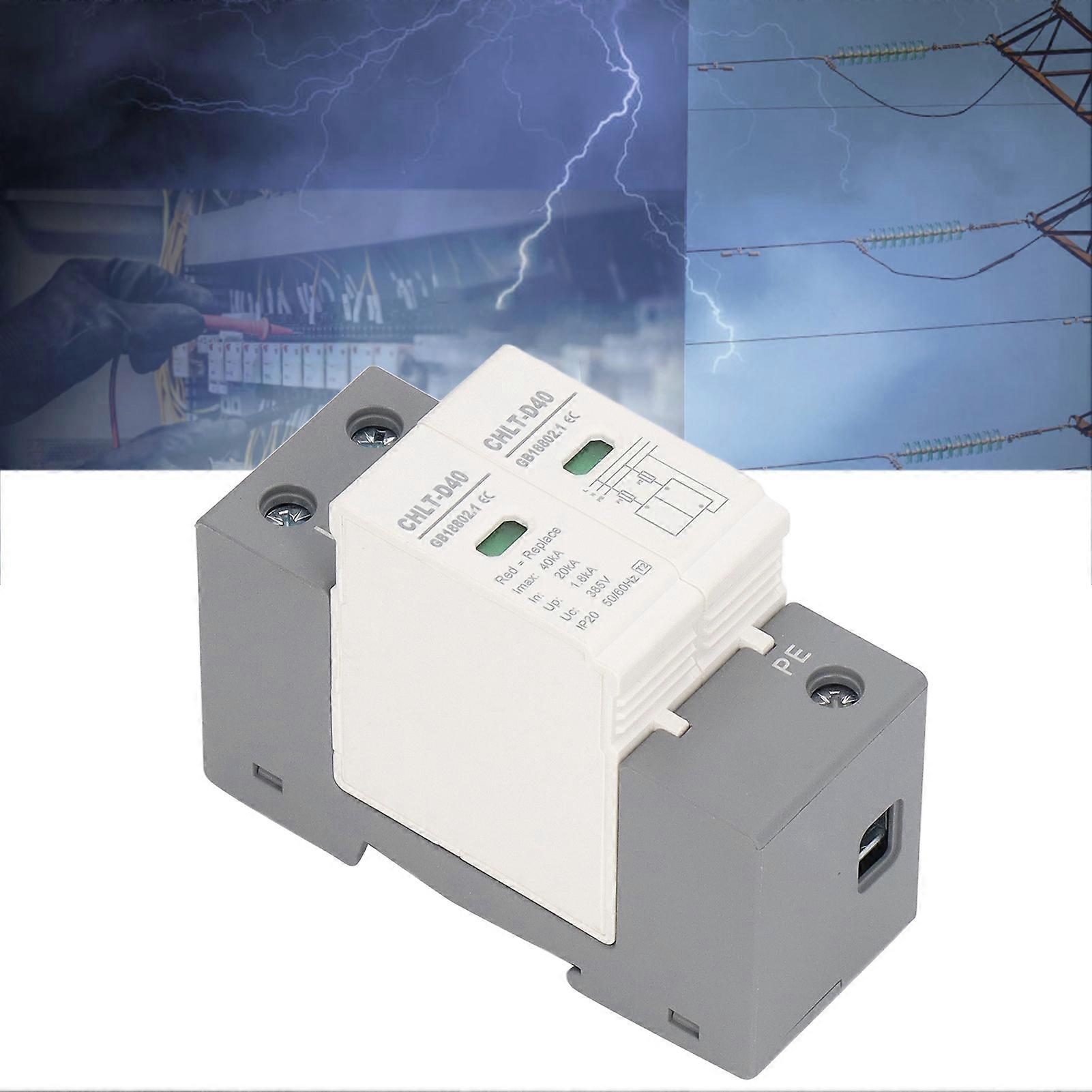2P 40KA 385V AC Surge Protector Flame Retardant Quick Response