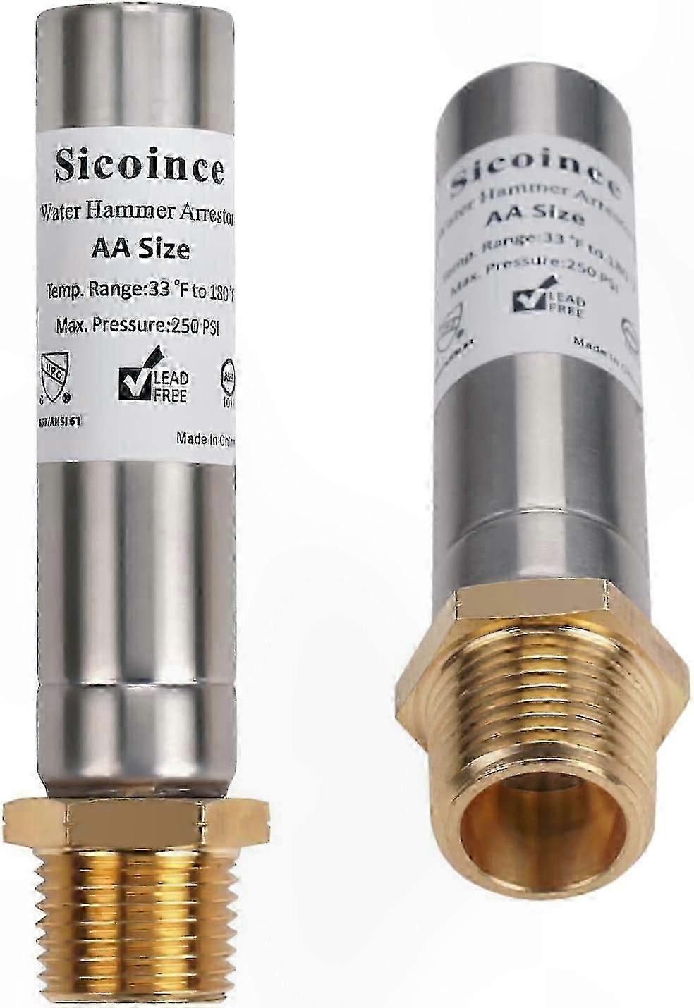 1/2 Inch Threaded Water Hammer Noise Reducer - 2 Pack (Model 131-3)