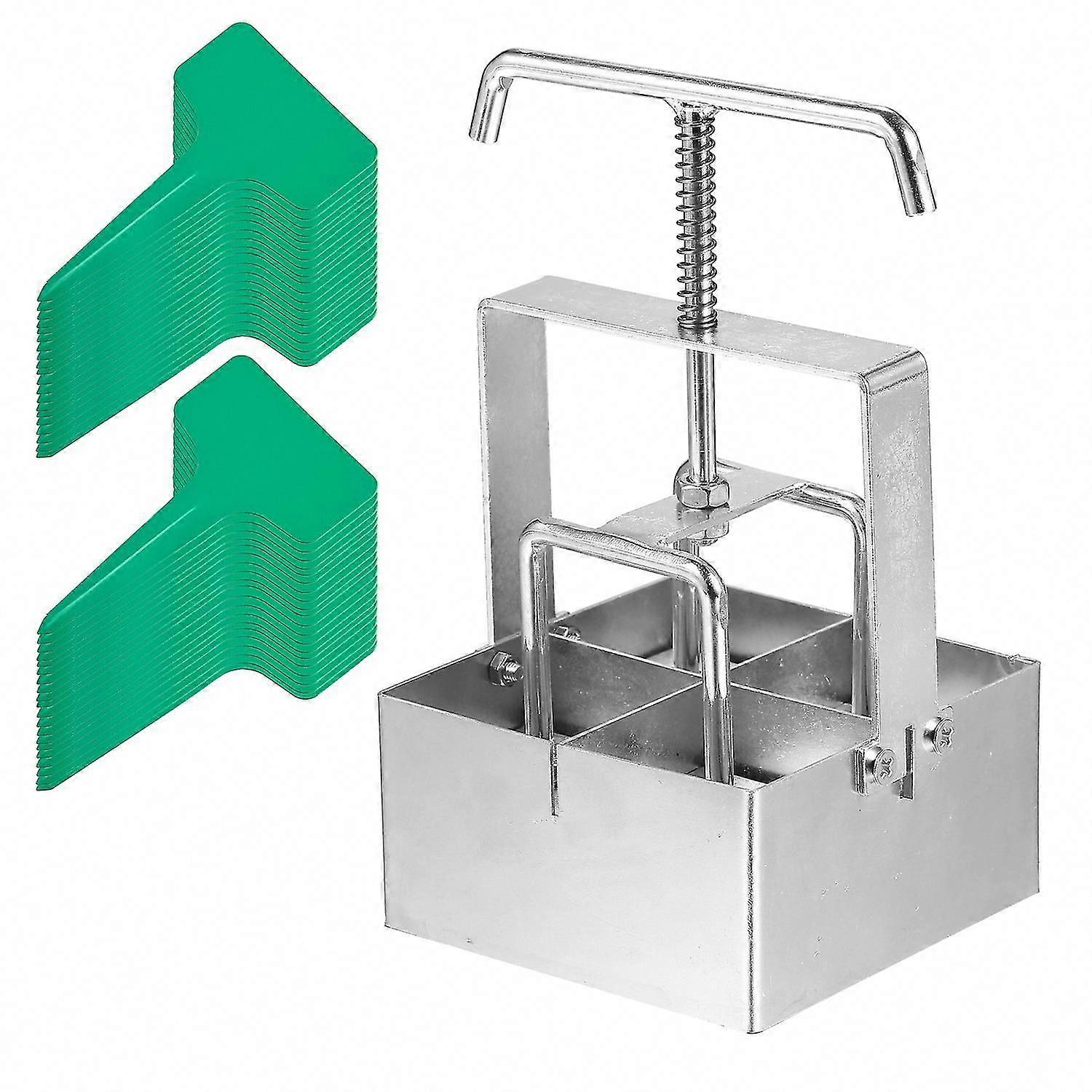 Handheld 2-Inch Soil Blocker Maker with Dibbles for Seed Starting and Gardening