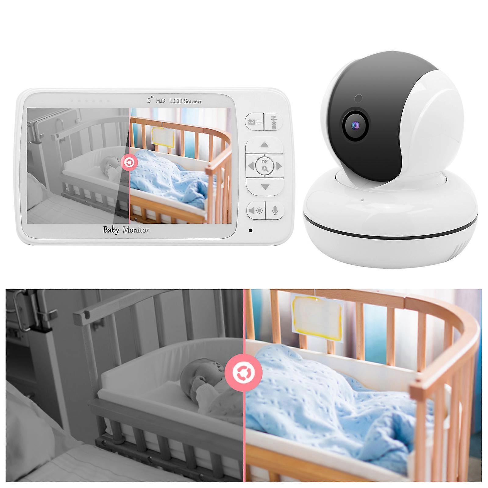 5in Baby Monitor 720P HD Color Video with Temp Detector US Plug