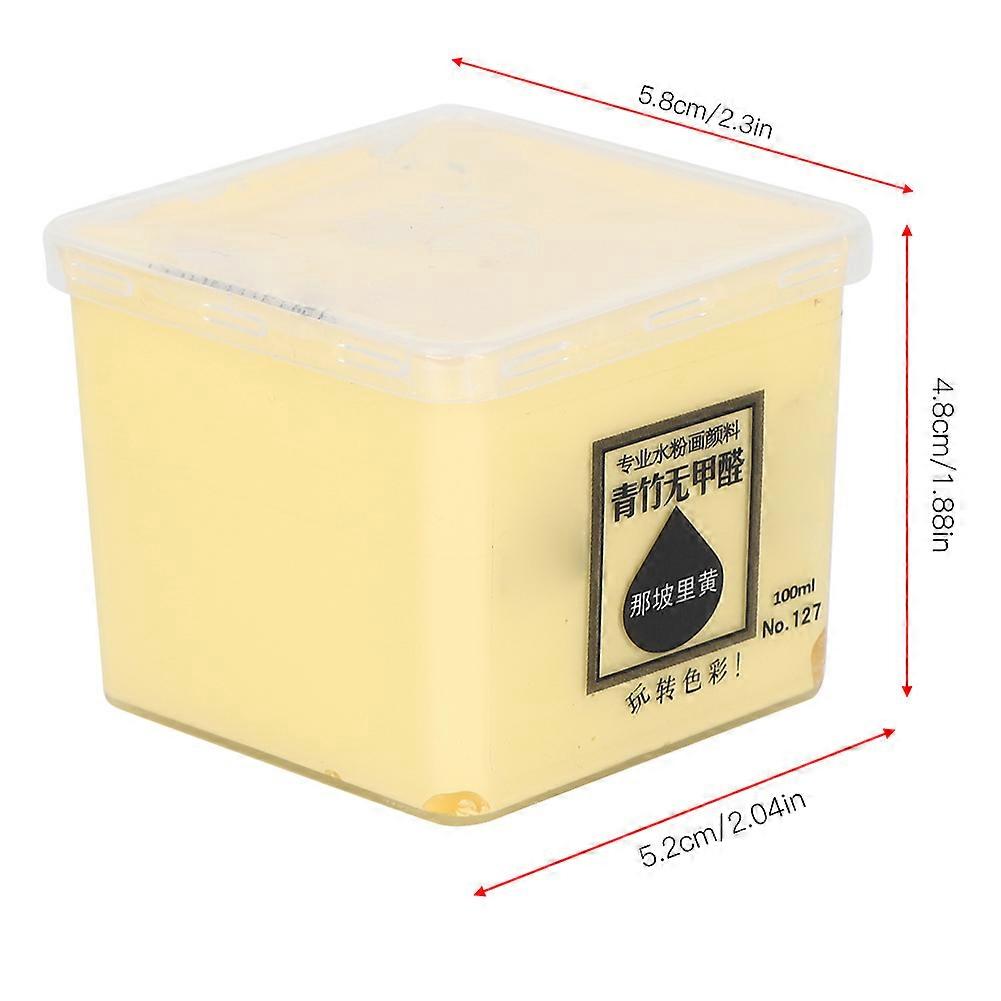 100ML Yellow Gouache Pigment Square Cup Painting Tool 5.8x4.8x5.2cm