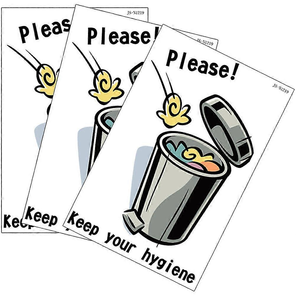 Stickers for Toilet Warning Signs PVC Material Decoration 3 Sheets