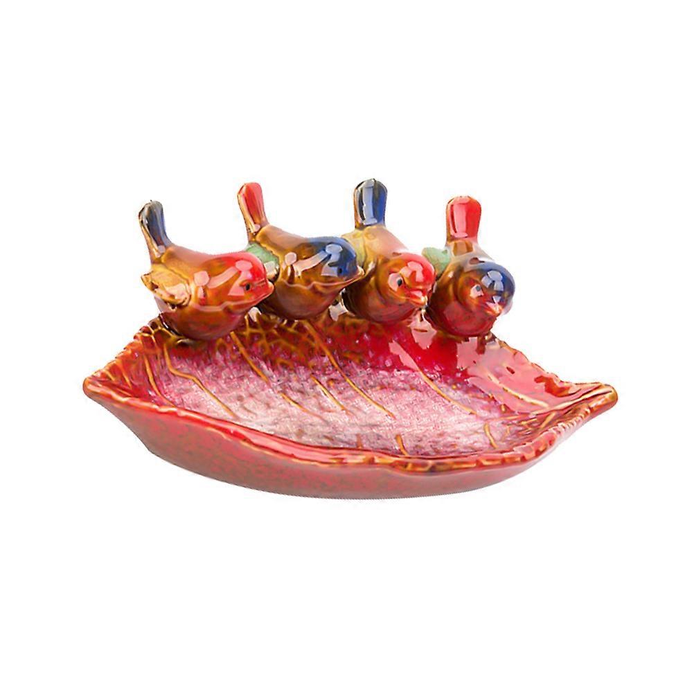 Ceramic Bird Feeder for Bird Drinking 2Pcs Home Decorative Craft