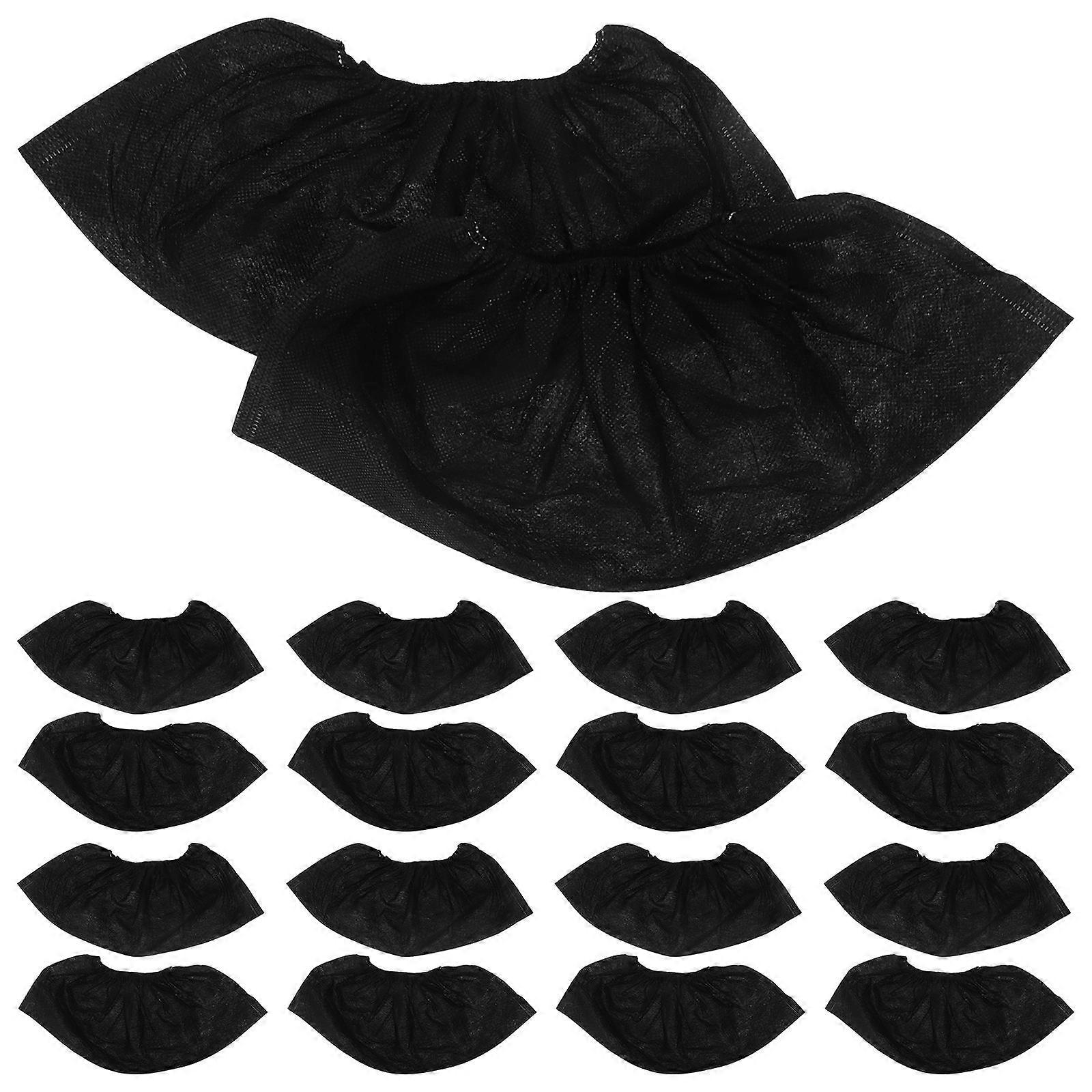 Black Non-Woven Shoe Cover for Practical Use 100Pcs Disposable Thick Foot Cover
