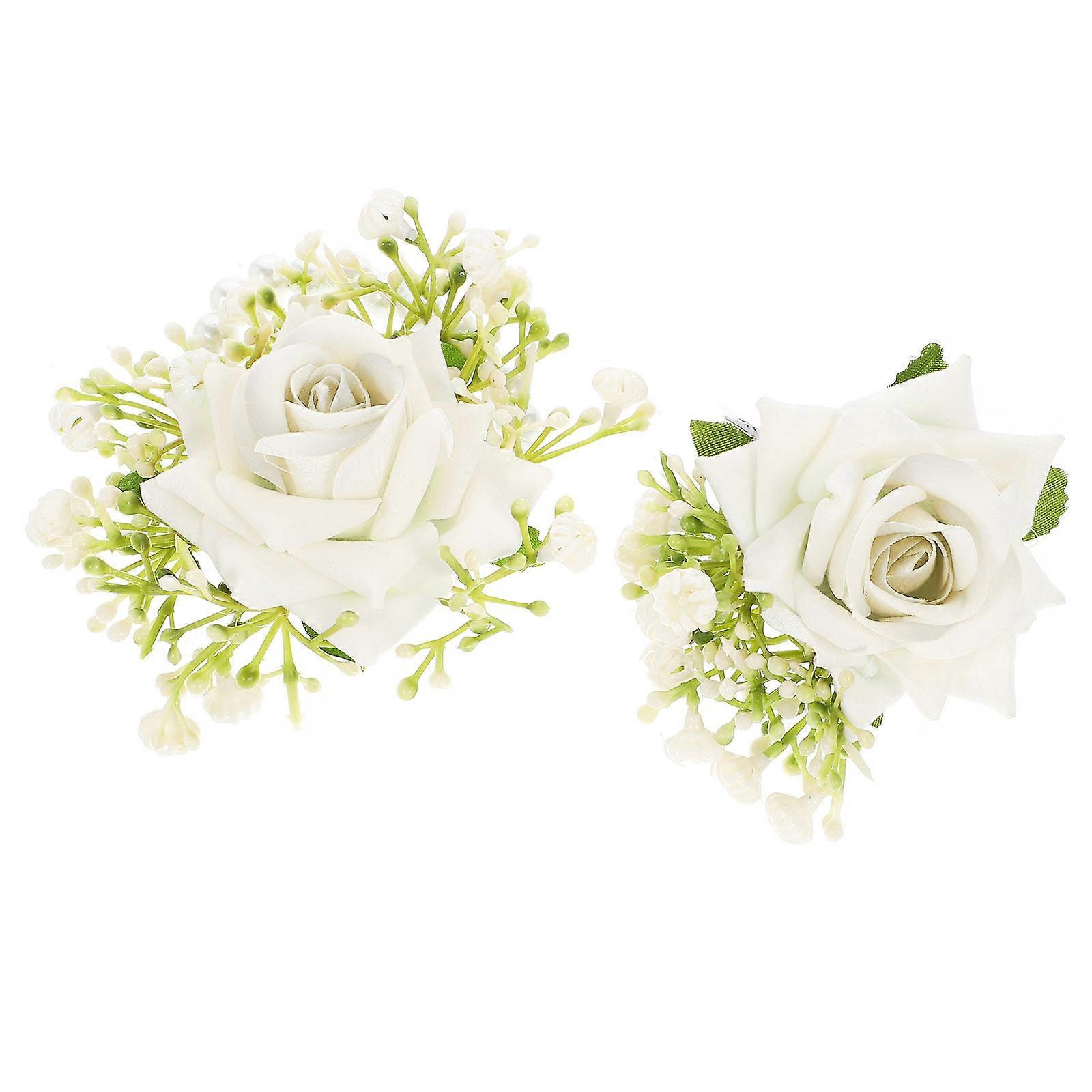 Handmade Wrist Flower Boutonniere Set for Decoration 1Set Artificial Flower