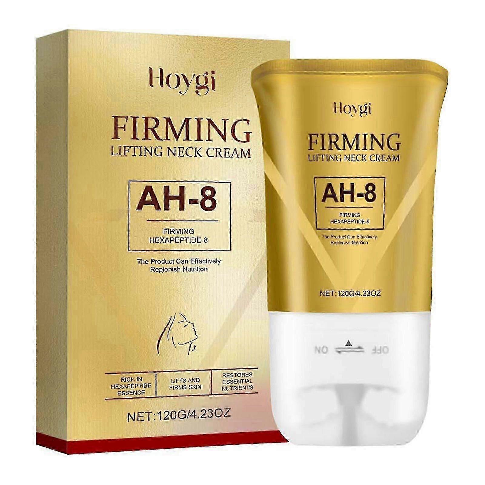 AH-8 كريم شد الرقبة - يقلل من التجاعيد ، كريم الرقبة المضاد للشيخوخة ، مرطب سداسي الببتيد للبشرة المتجعفرة ، شد وإصلاح