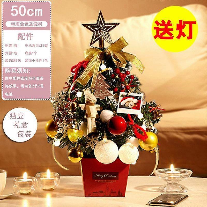 Mini Desktop Christmas Tree With Lights Decorations Set Small Home Xmas Tree