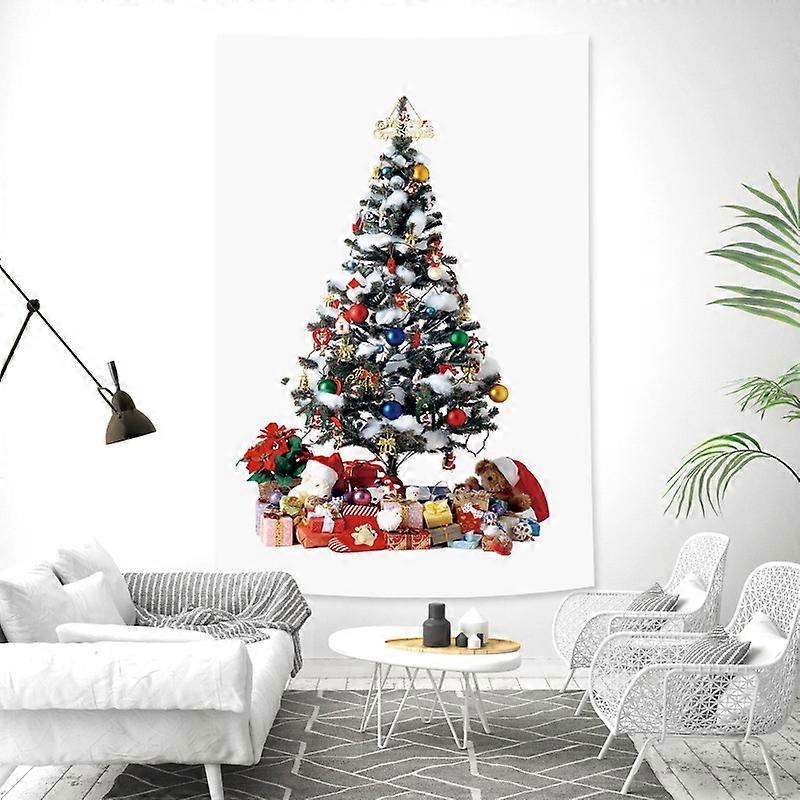 Rectangular Christmas Tree Peach Skin Tapestry Mural Christmas Decoration Tapestry, Size: 145x215cm