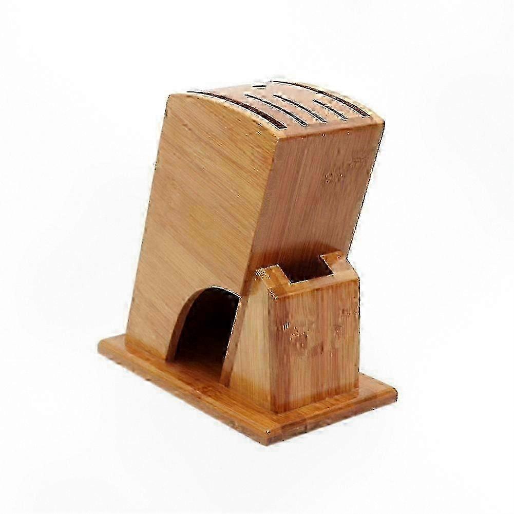 Bamboo Knife Organizer with Airflow - Multi-Functional Kitchen Knife Holder - Ventilated Storage Rack for Utensils