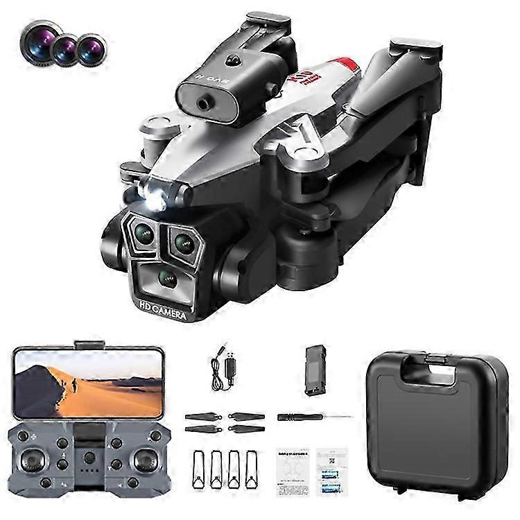 XKJ K10 MAX Three Camera RC Drone Obstacle Avoidance Optical Flow Hovering Quadcopter, Single Battery 2025