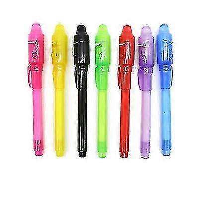 7PCS Invisible Ink Pen with UV Light, Magic Marker