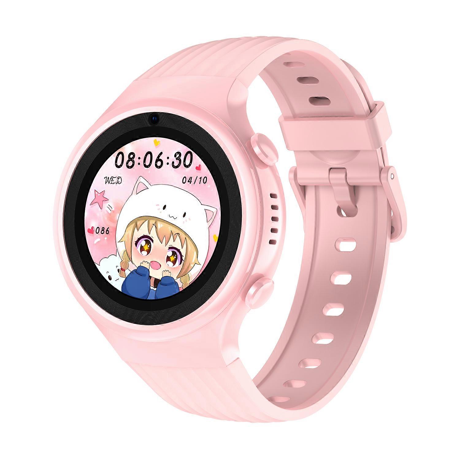 LAGENIO 4G Kids Watch K5 GPS Location Tracke Sim Card SmartWatch Camera Video Call Phone Watch Waterproof Watch Chidlren Gifts, Pink