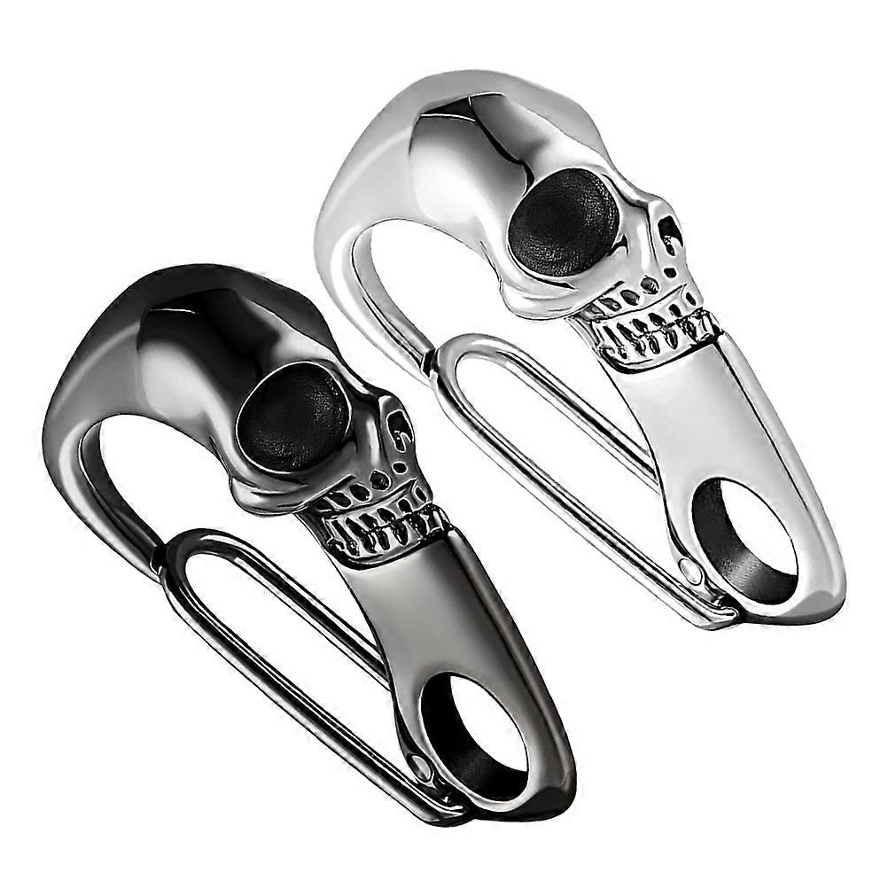 Vintage Style Keychain Carabiner for Keys Bags with Craftsmanship in Silver Color 1.8×1×0.6in 2Pcs