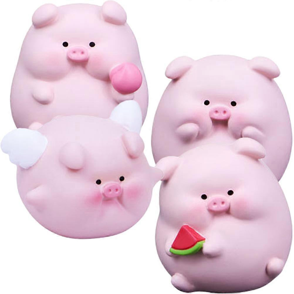 Resin Miniature Pig Sculptures for Desktop Decoration 16Pcs Set