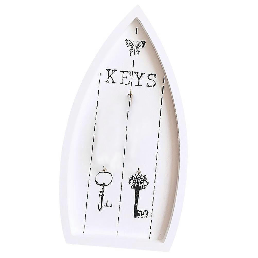 Key Hanger for Key Holding 2Pcs Mediterranean Style White Wall Mounted Rack