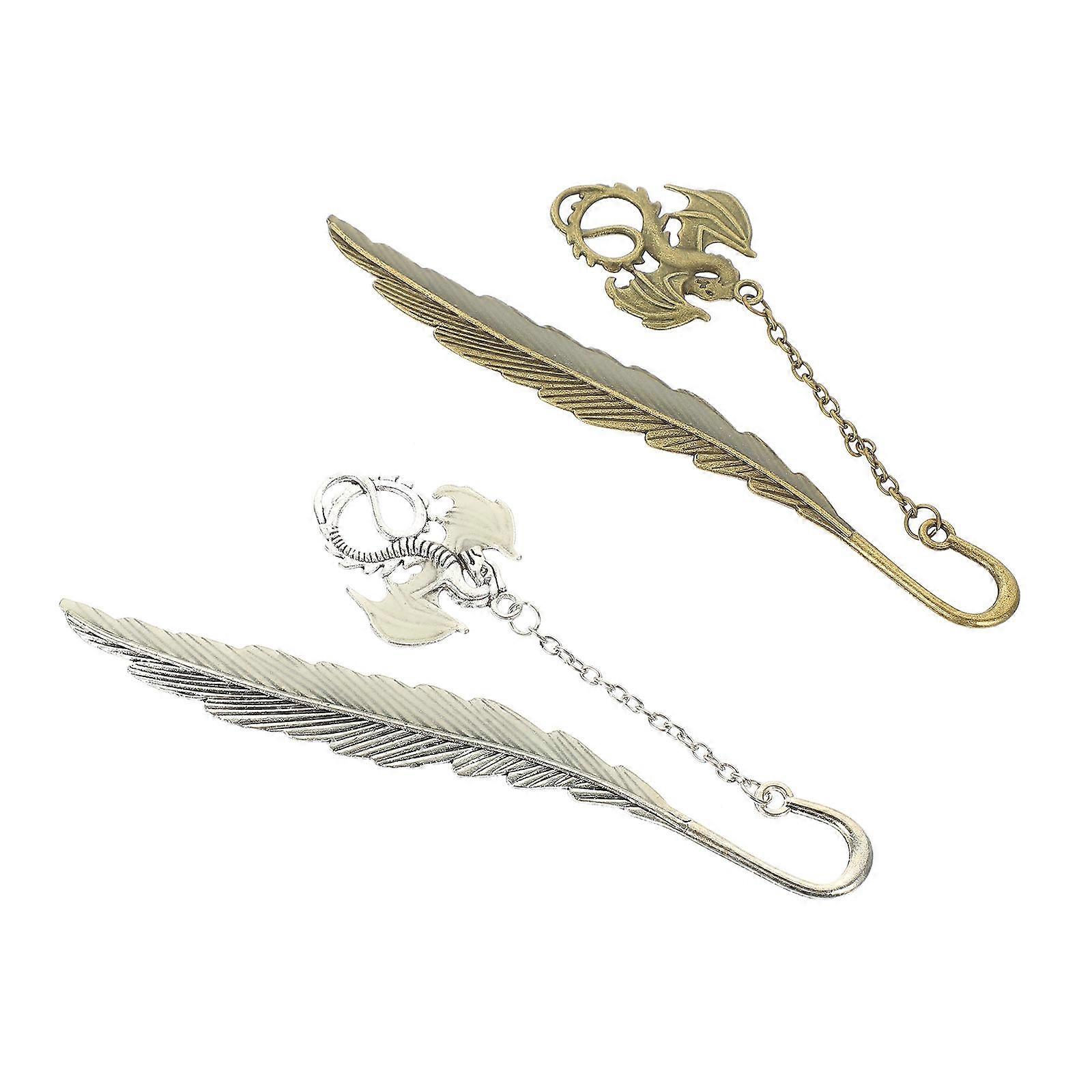 Creative Plume Pterosaur Bookmark Page Marker for Reading 8Pcs Zinc Alloy