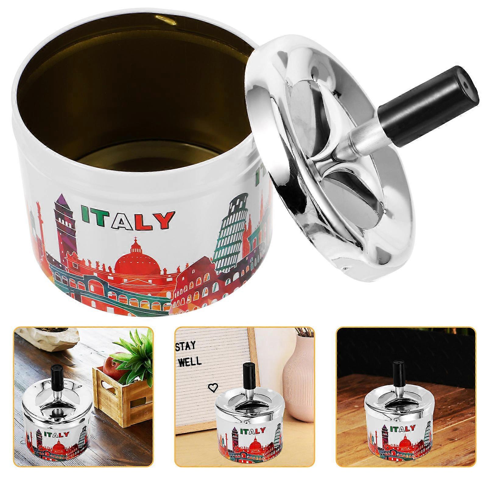4Pcs Automatic Extinguishing Metal Ashtray for Home