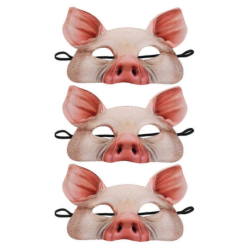 9Pcs Pink Pig Mask Half Face for Party Use Comfortable Eva Masks
