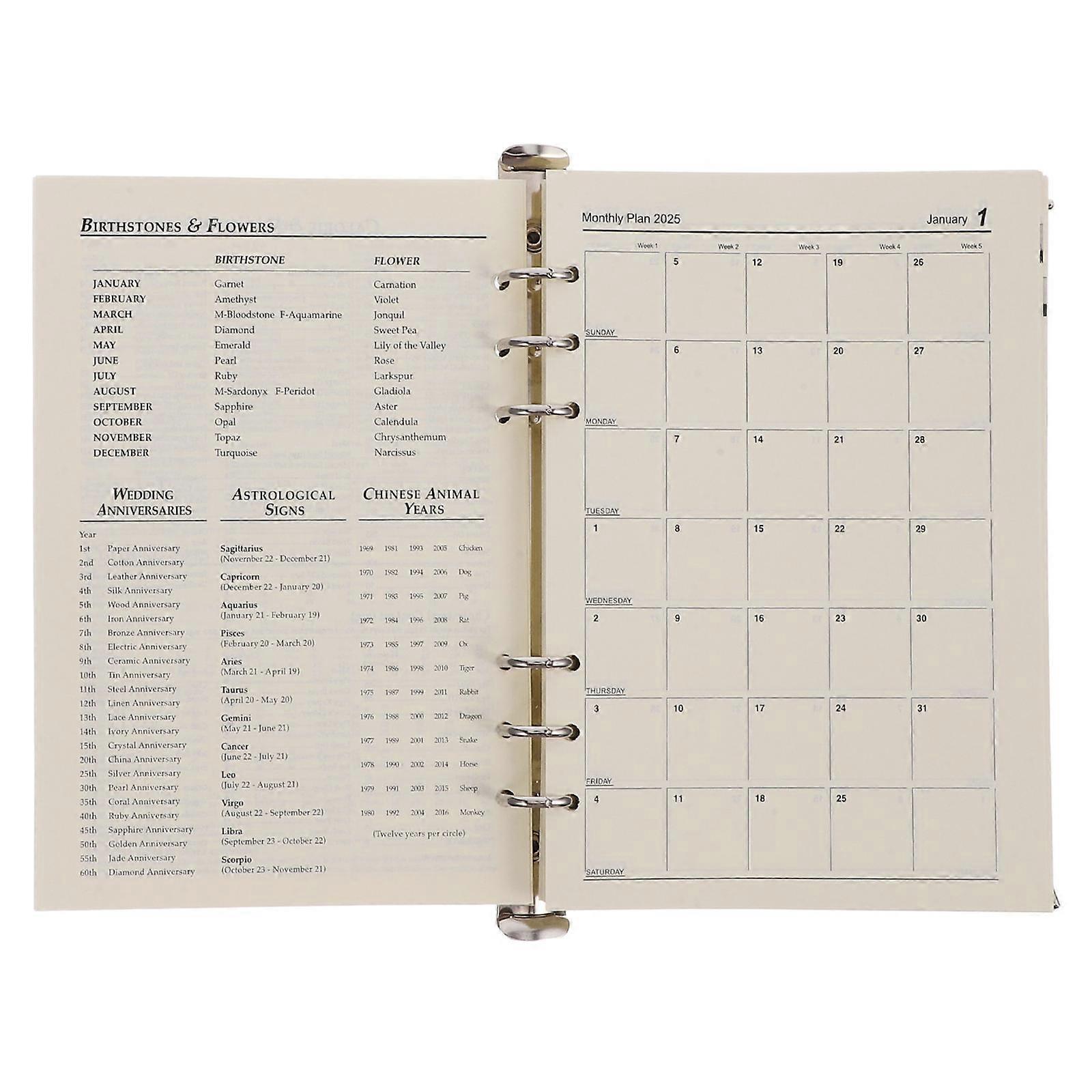 A5 Size Daily Planner Writing Book 2025 Schedule Notebook For Daily Notes Office Workers With Binding 3Pcs