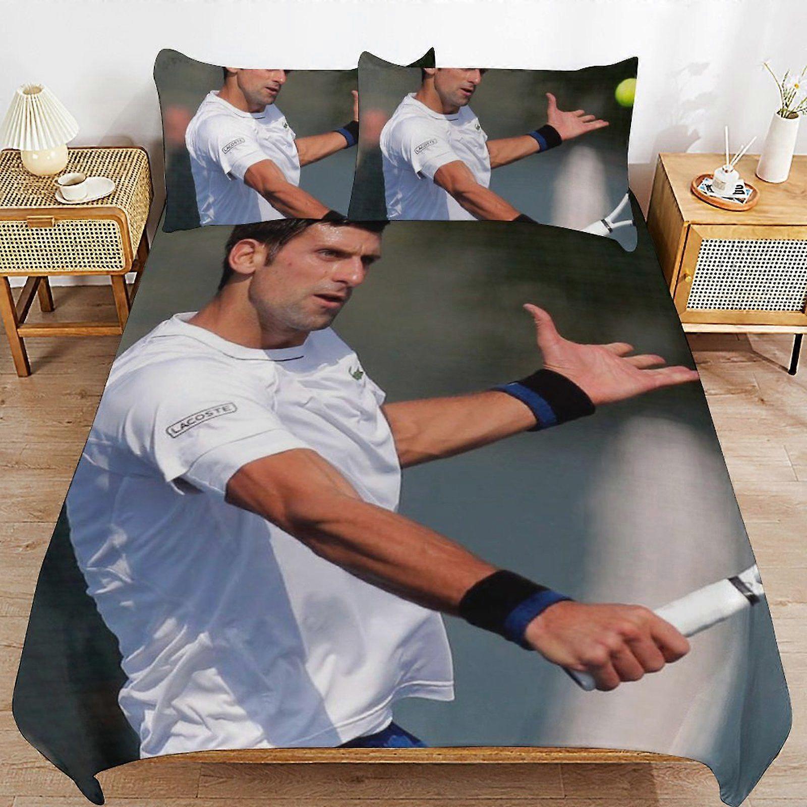 A276 Novak Djokovic Zipper Closure Ultra Soft High Thread Count Machine Washable Duvet Cover Sets for All Season N276