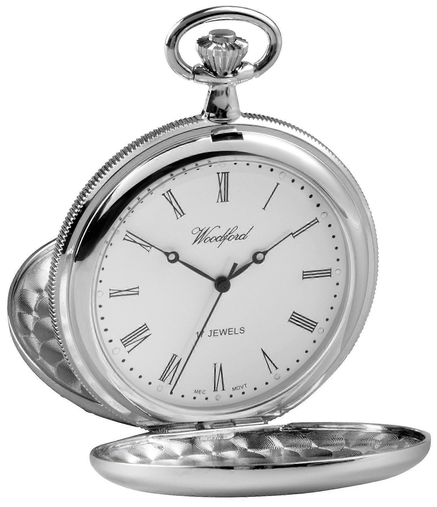 Woodford Chain Pocket Watch - Chrome Silver
