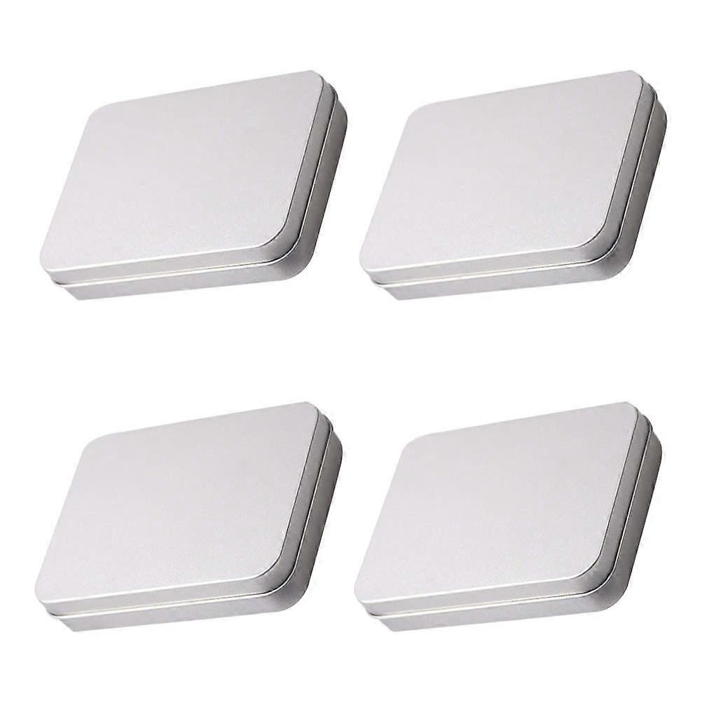 Gift Treat Box Silver Tinplate for Storage Use 8Pcs Mini Storage Boxes