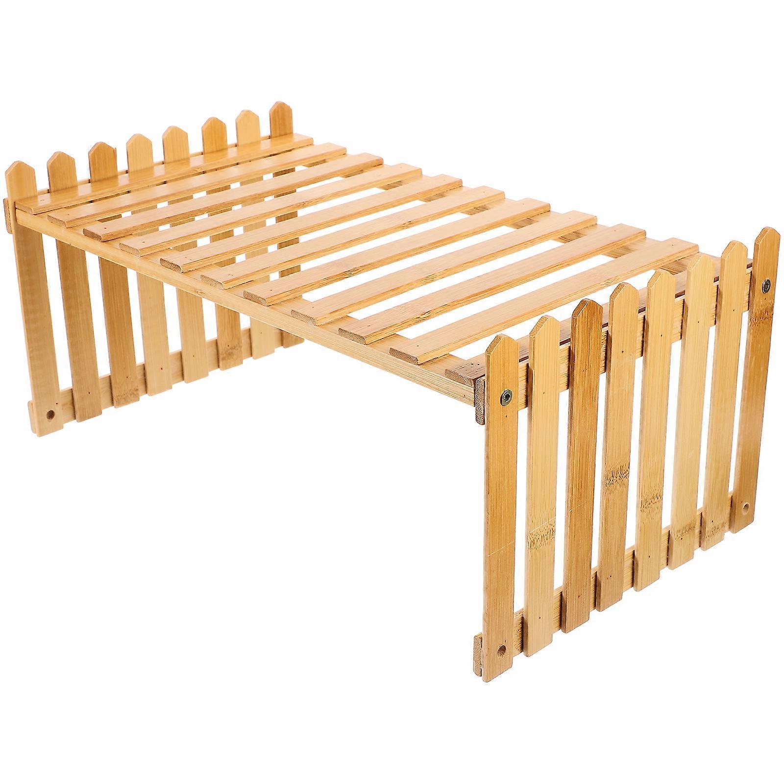 Bamboo Flowerpot Holder Single Layer Display Rack for Storage