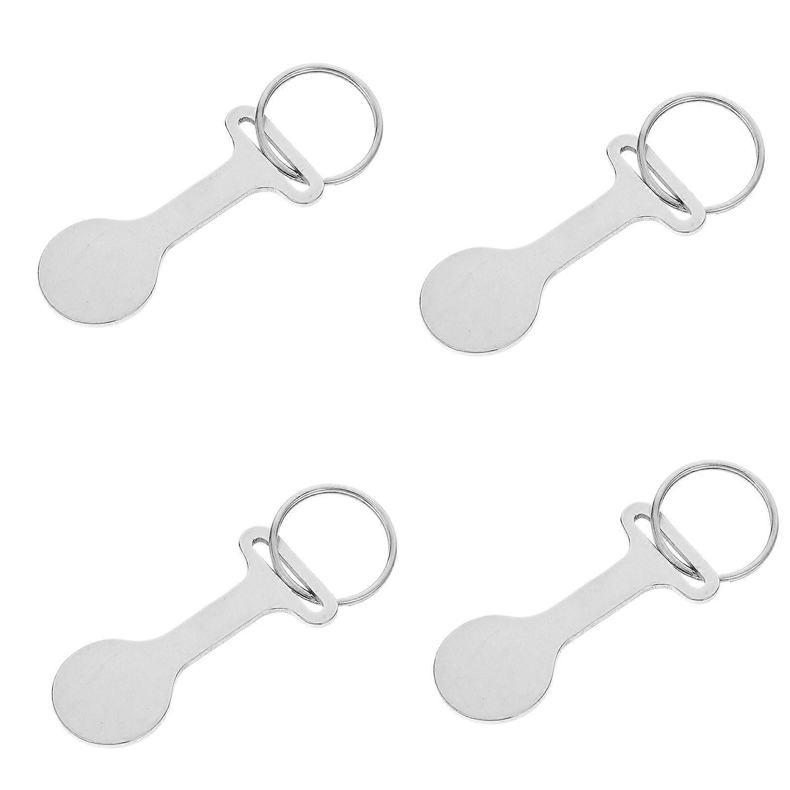 Shopping Cart Release Metal Coin Holder Keychain For Daily Use 16 Pcs Silver Keyring Token Convenient Accessory