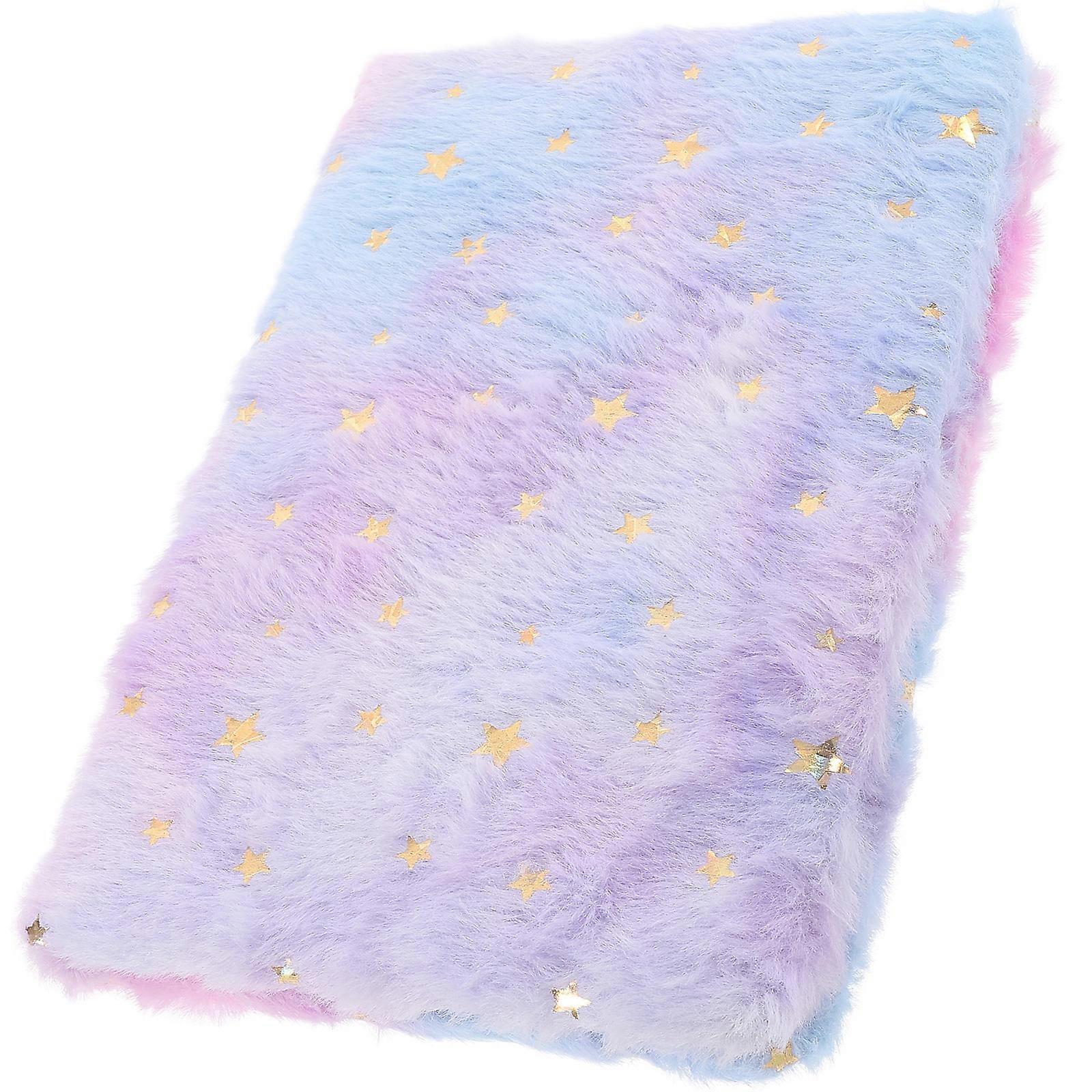 Multi Color Plush Notebook for Taking Notes 3Pcs Cartoon Fluffy Diary Style