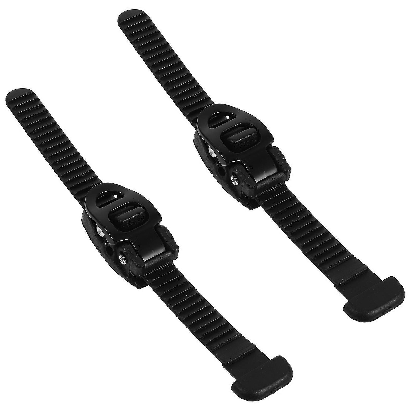 Replaceable Skate Buckle 2Sets Black PVC Roller Skating Straps with Stable Fixing for Roller Skates