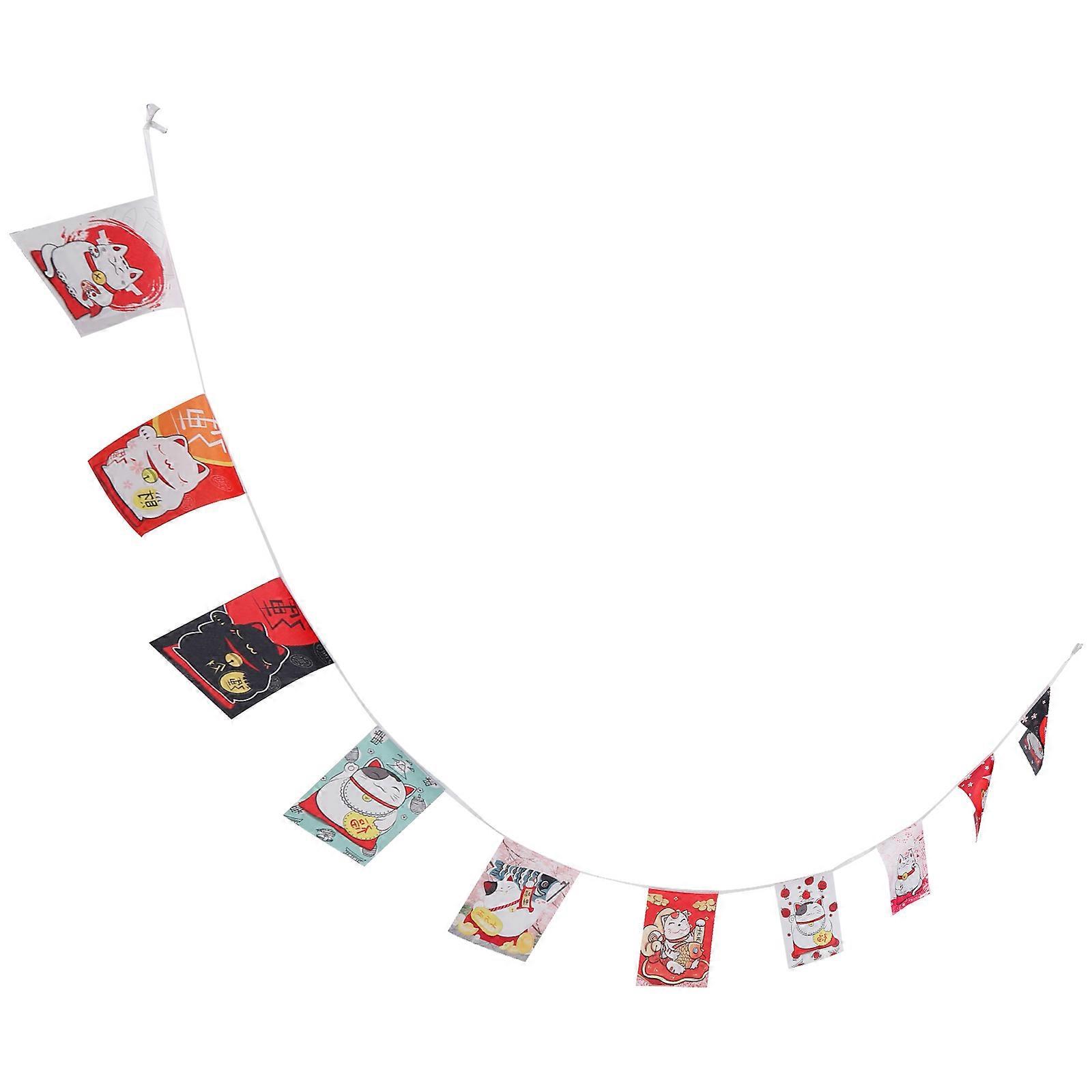Hanging Bunting Flags 1 Set Decoration Restaurant Decoration Izakaya Assorted Color Cleaning