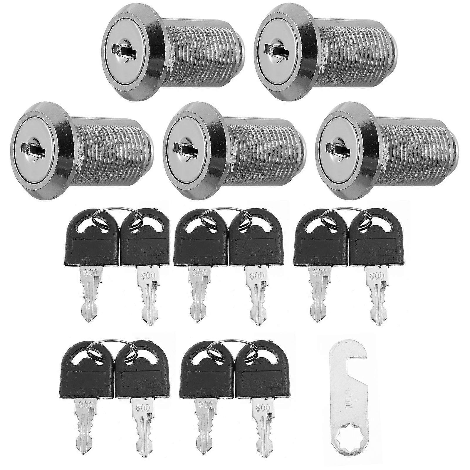 Letter Box Lock Zinc Alloy Durable Locks for Mailbox 5Pcs Silver Set