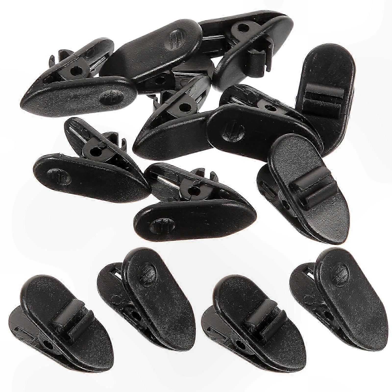 Black Cord Clips for Earphones - 100 Pack Mini Clamps to Minimize Cable Movement While Walking 2x1cm Size